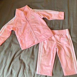 Baby girls Adidas gym outfit - worn once, size 6 months